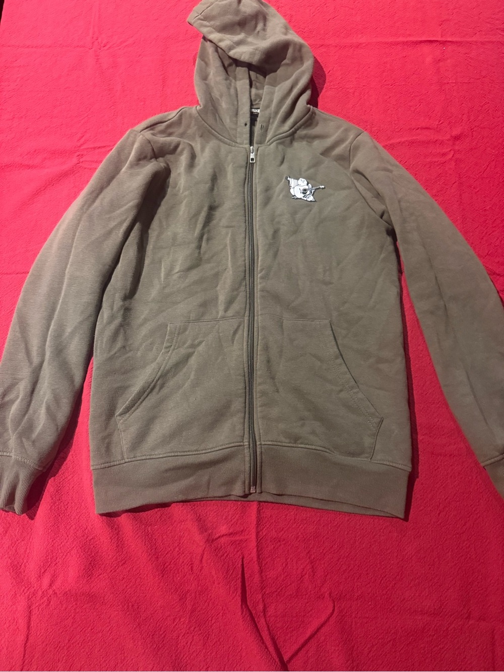 True Religion Olive Green Zip-Up Hoodie
